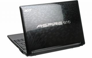 Acer Aspire One D260 netbook with black patterned lid.