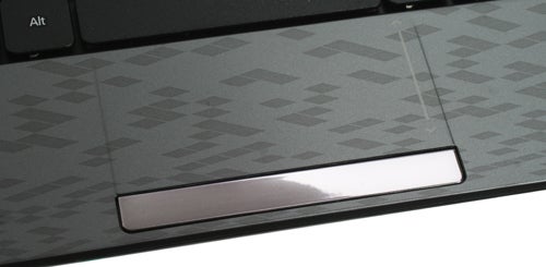 Close-up of Acer Aspire One D260 touchpad and pattern design.