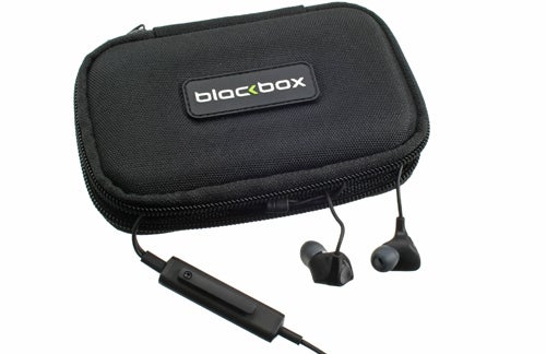 Blackbox i10 noise-cancelling earphones with carrying case.