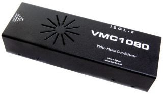 Isol-8 VMC1080 video mains conditioner on white background.