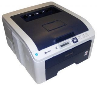 Brother HL-3040CN color laser printer on a white background.