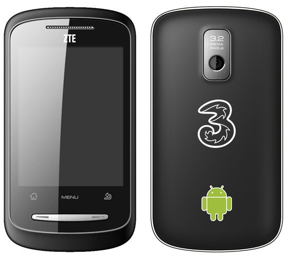 Front and back view of the ZTE Racer smartphone.