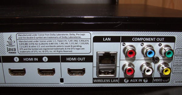 Back panel of Samsung HT-C5530 showing connectivity options.