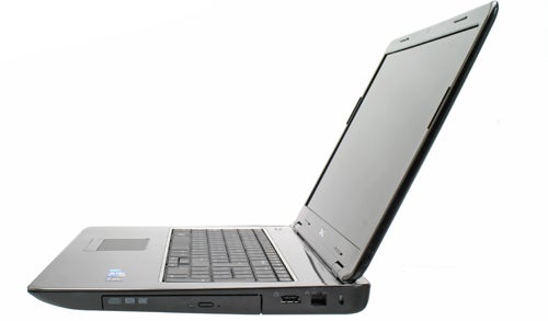 Dell Inspiron 17R laptop side profile view on white background.