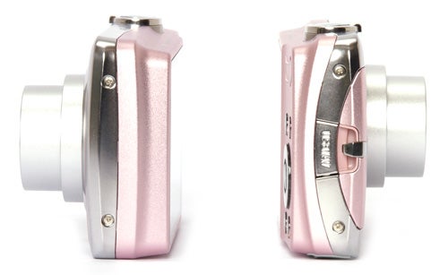 Casio Exilim EX-Z550 cameras in silver and pink.