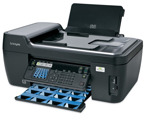 Lexmark Prospect Pro205 inkjet printer with open trays.
