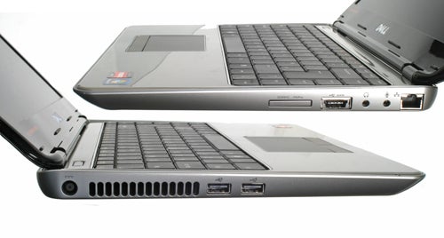 Dell Inspiron M301z laptops showcasing ports and design.