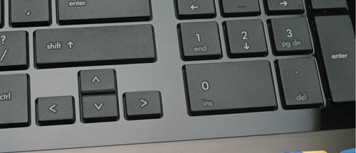 Close-up of HP ProBook 4720s keyboard and trackpad.