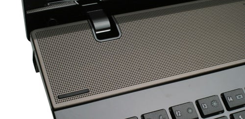 Close-up of HP ProBook 4720s keyboard and speaker grille.