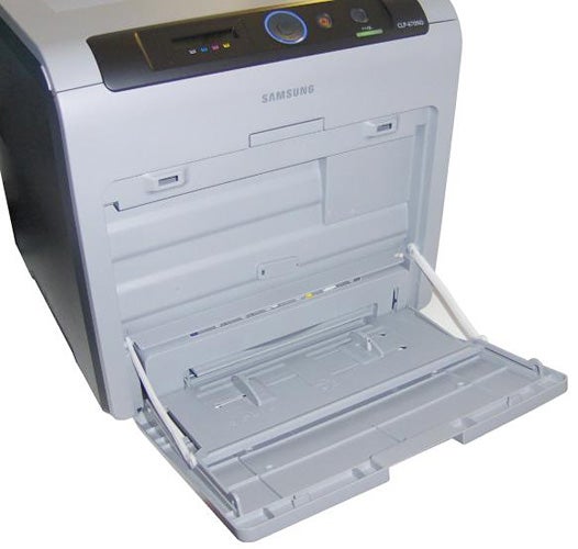 Samsung CLP-670ND color laser printer open tray.