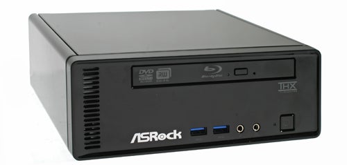 ASRock Core 100HT-BD mini PC with Blu-ray drive.