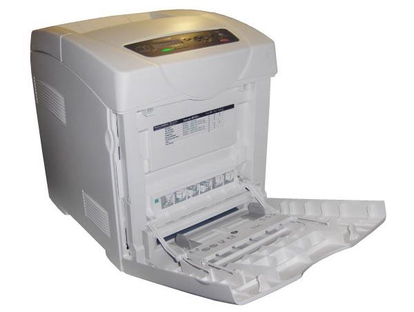 Xerox Phaser 6280 printer with open front tray.