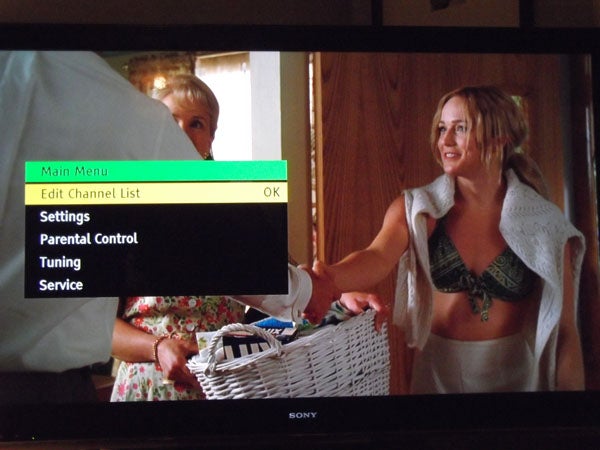 TV menu screen showing channel editing option
