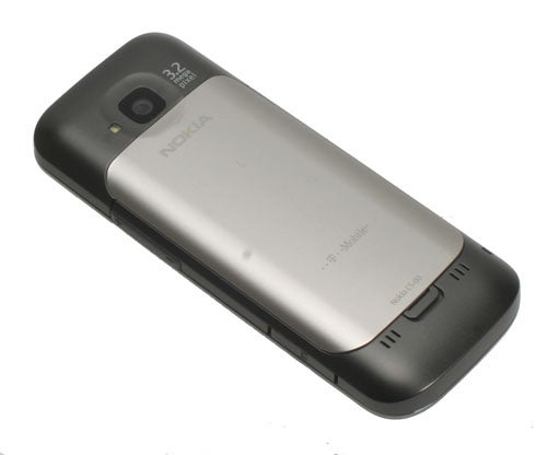 Nokia C5 mobile phone on white background.