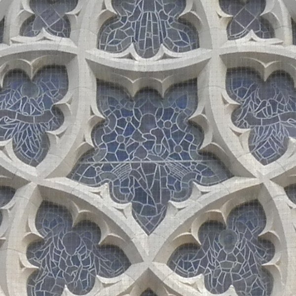 Ornate stone architectural details with intricate patterns.