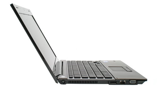 HP ProBook 5320m laptop side view with open lid.