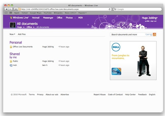 Screenshot of Office for Mac 2011 user interface.