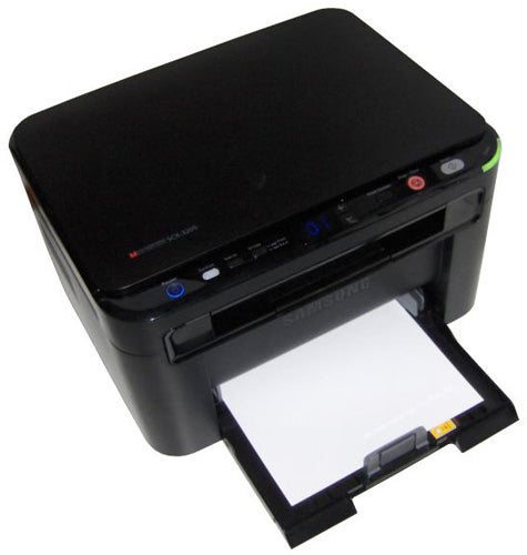 Samsung SCX-3205 multifunction printer with paper tray extended.