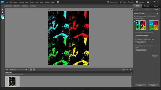 Screenshot of Adobe Photoshop Elements 9 editing interface