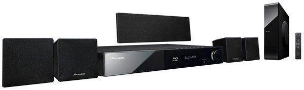 Pioneer BCS-303 home cinema system with speakers and subwoofer.