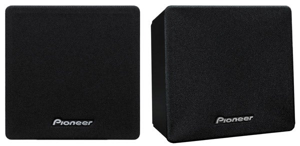 Pioneer BCS-303 speaker system front and angle views.