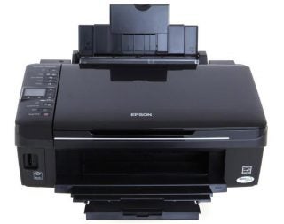 Epson Stylus SX425W all-in-one inkjet printer front view.