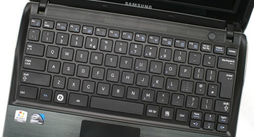 Samsung NF210 laptop keyboard and partial screen view