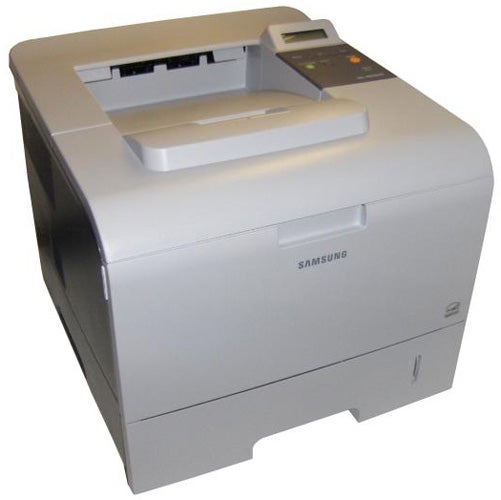 Samsung ML-4050ND monochrome laser printer on white background.