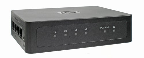Western Digital WD Livewire powerline adapter with ethernet ports.