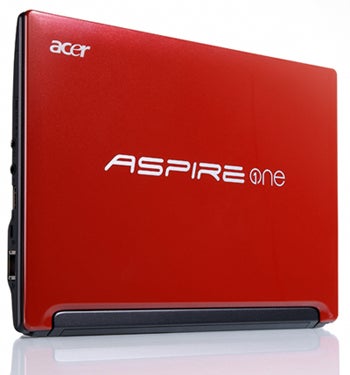 Acer Aspire One D255 netbook with red cover.