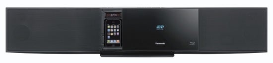 Panasonic SC-BFT800 home theater soundbar with integrated Blu-ray player.