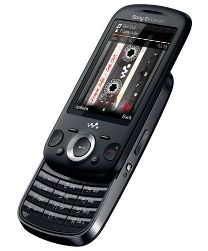 Sony Ericsson Zylo W20i slide phone with music player interface.