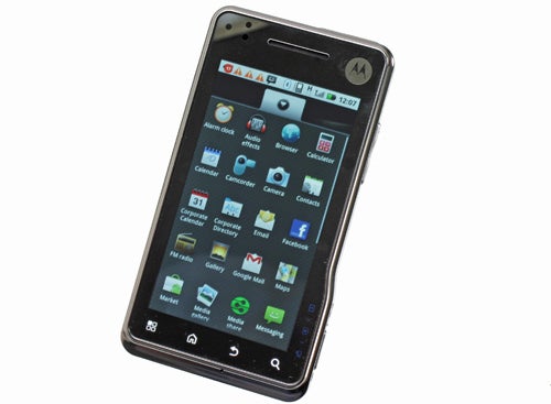 Motorola Milestone XT720 smartphone on display.