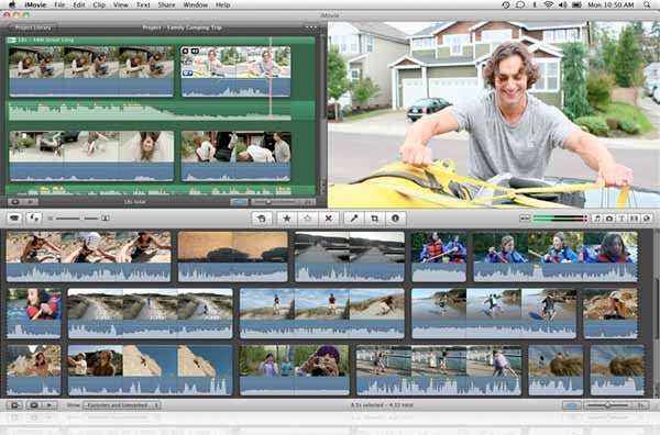 Screenshot of Apple iMovie interface from iLife '11 software suite.