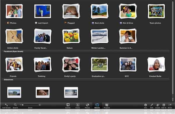 Screenshot of Apple iLife '11 photo management interface.