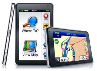 Garmin nuvi 3790T GPS navigation device displayed from different angles.