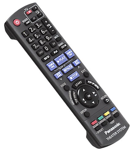 Panasonic SC-BTT350 home theater system remote control.