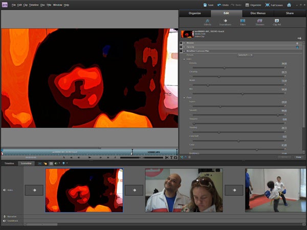 Screenshot of Adobe Premiere Elements 9 editing interface.
