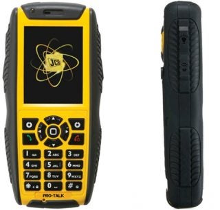 JCB Pro-talk Touchscreen Toughphone front and side view.
