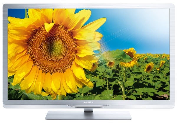 Philips 42PFL6805H LED TV displaying vibrant sunflower image.