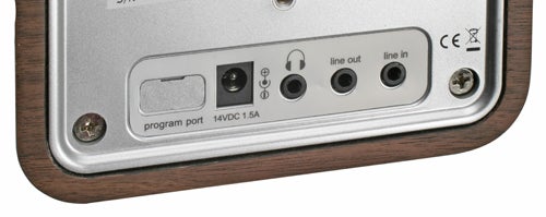 Close-up of Vita Audio R1 MkII radio's back panel connectors.