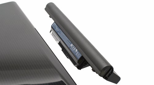 Acer Aspire 5745DG laptop with battery attached.