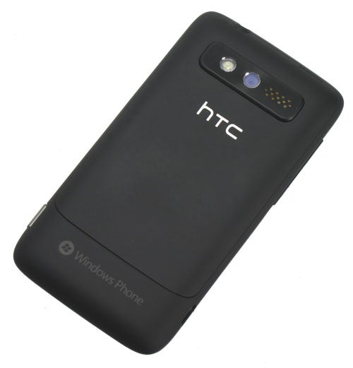 HTC 7 Trophy smartphone with Windows Phone logo.