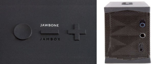Close-up of Aliph Jawbone Jambox speaker controls and ports