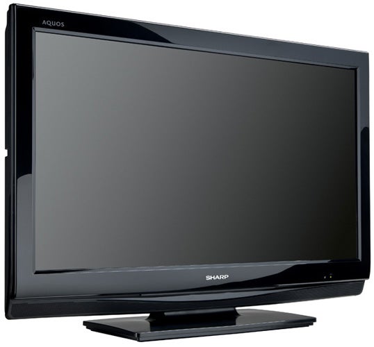 Sharp Aquos LC-32DH510E LCD television on a stand.