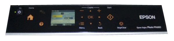 Control panel of the Epson Stylus Photo PX660 printer.