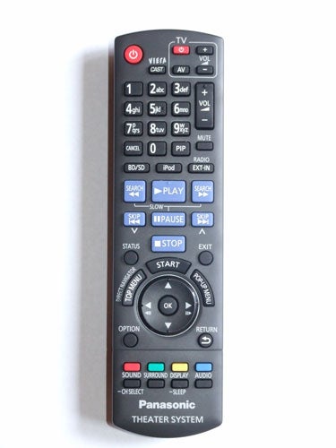 Panasonic SC-BT735 home cinema system remote control.