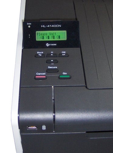 Brother HL-4140CN printer control panel displaying 'Please Wait'.