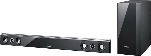 Samsung HW-C450 soundbar with wireless subwoofer.