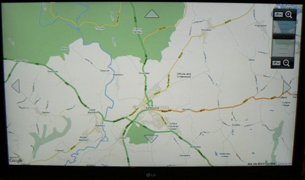 Screen displaying map navigation software interface.